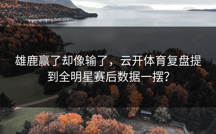 雄鹿赢了却像输了，云开体育复盘提到全明星赛后数据一摆？