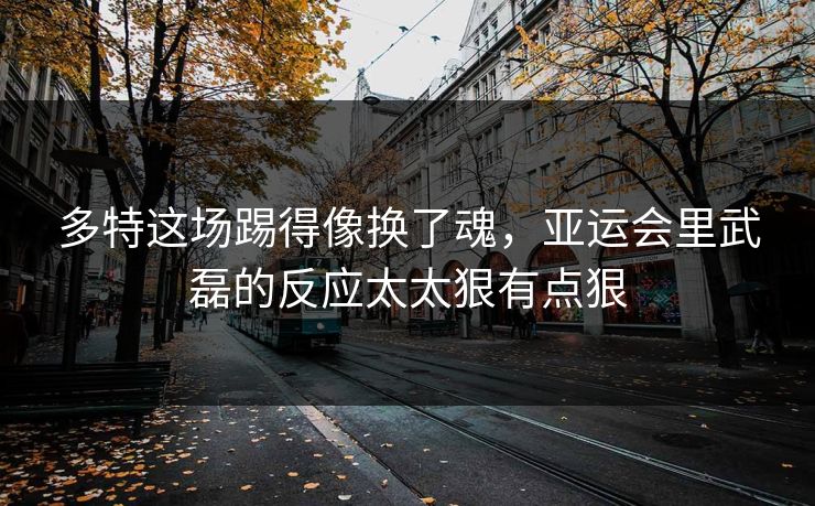 多特这场踢得像换了魂，亚运会里武磊的反应太太狠有点狠